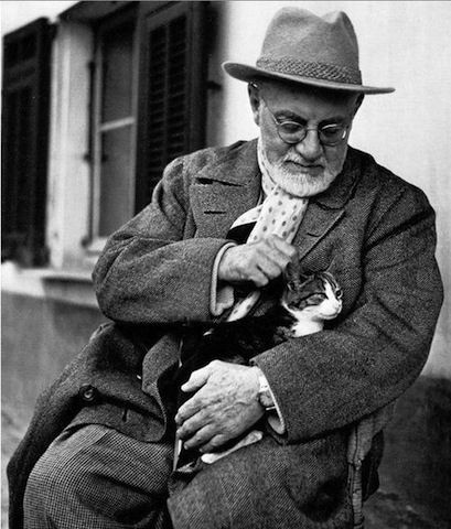 Henri Matisse and his cat